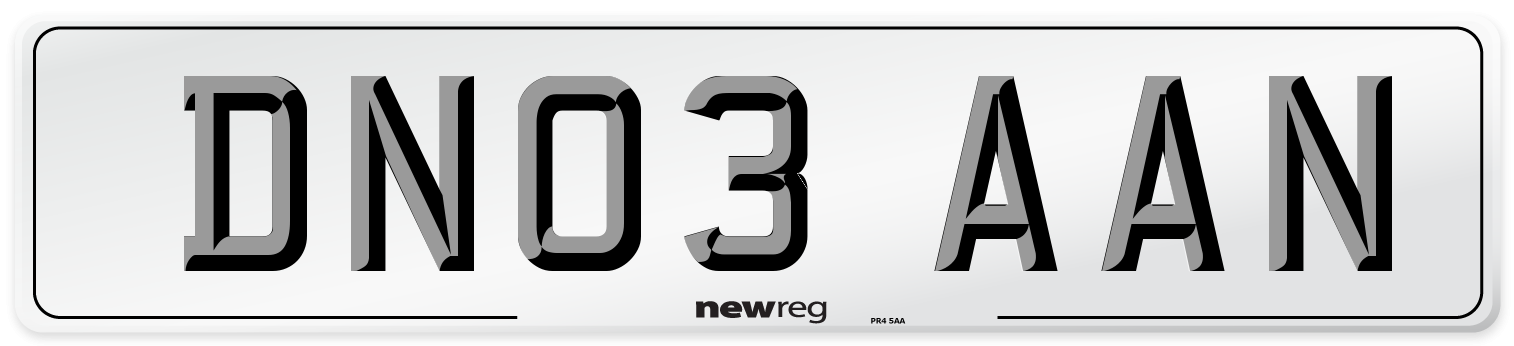 DN03 AAN Number Plate from New Reg